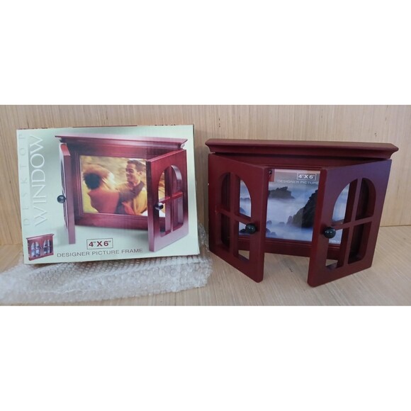 Unbranded Other - NEW Wooden Window Picture Frame Desktop Holds 4x6 Photos